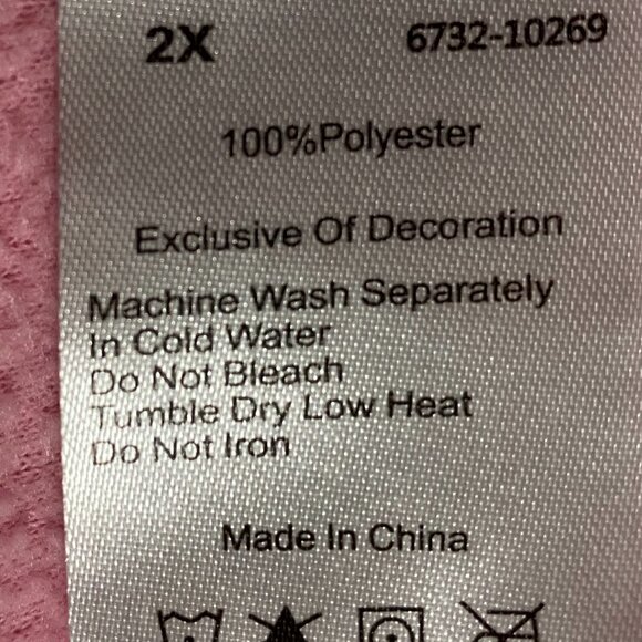 Just Love, comfy pink fuzzy top w/gray & pink plaid bottoms, size 2X - Picture 7 of 13